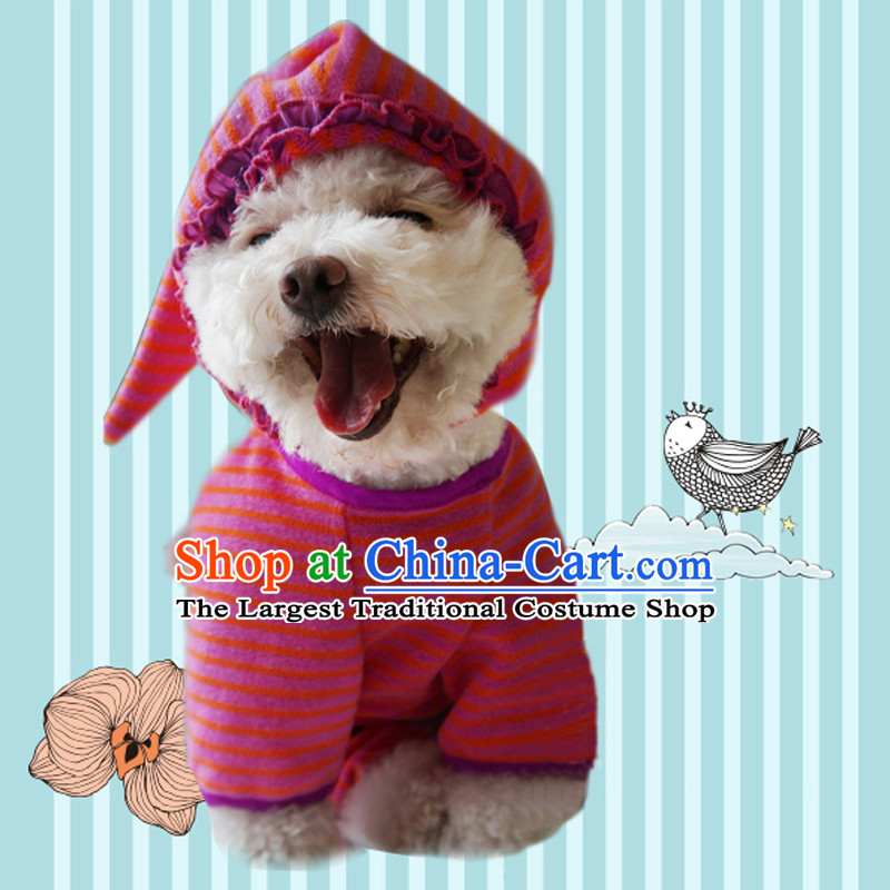 Dog Clothing Supplies dog costume pets clothes tedu gross autumn and winter clothing is a lovely vest four-legged sweater cotton coat blue stripes S, full-lok (quanle) , , , shopping on the Internet