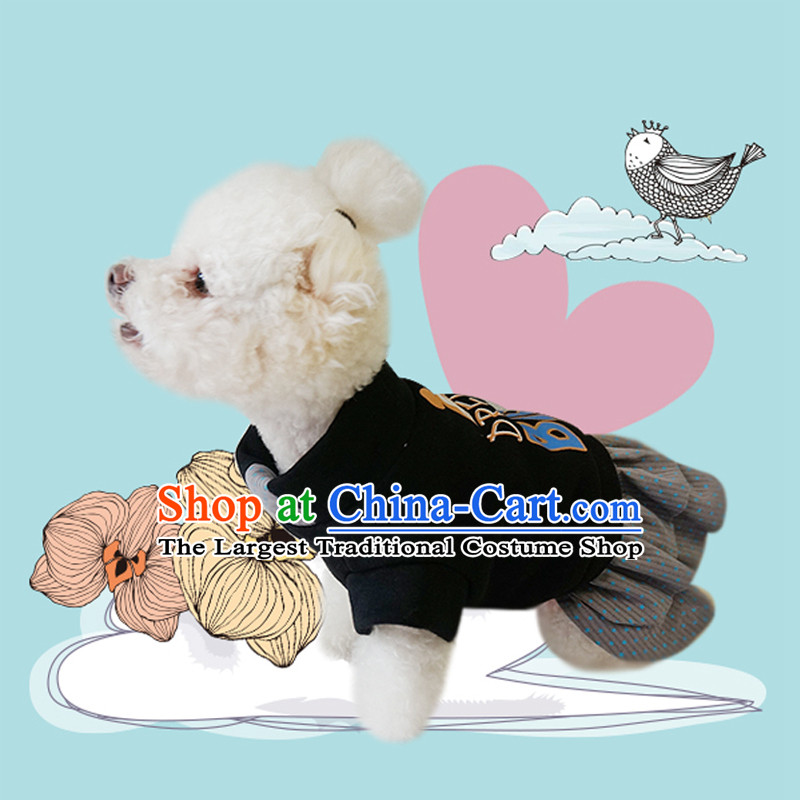 Dog Clothing Supplies dog costume pets clothes tedu gross autumn and winter clothing is a lovely vest four_legged sweater cotton coat thick BIG Black XL