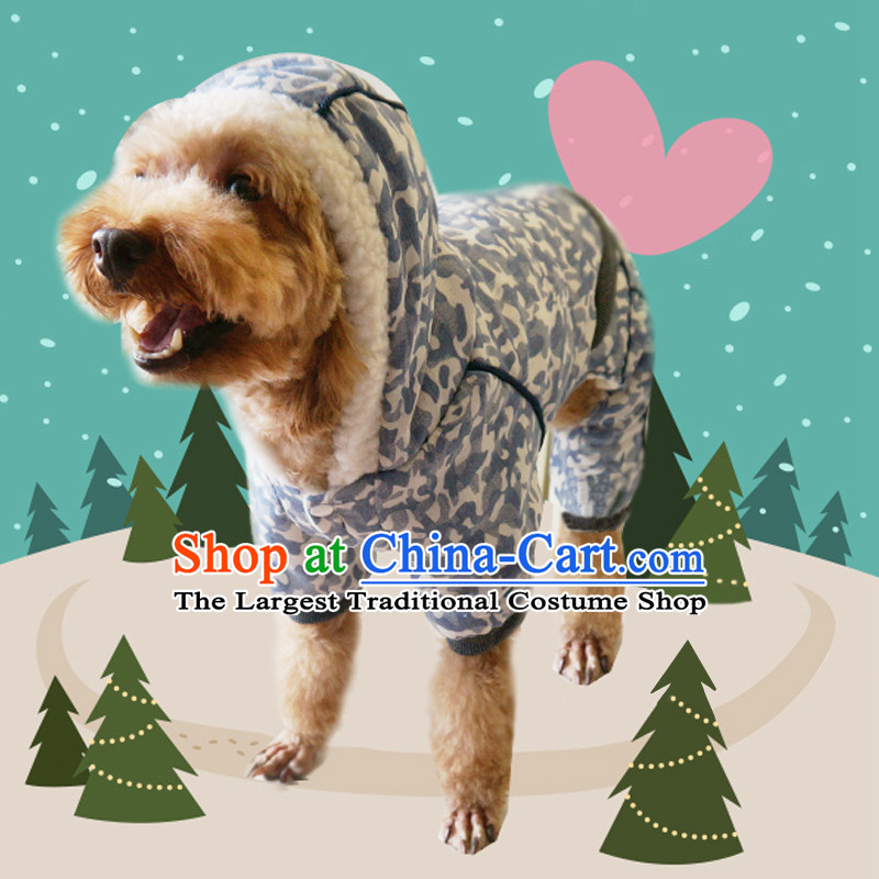 Dog Clothing Supplies dog costume pets clothes tedu gross autumn and winter waistcoat lovely services is a four_legged sweater cotton coat_colored shirt Blue M