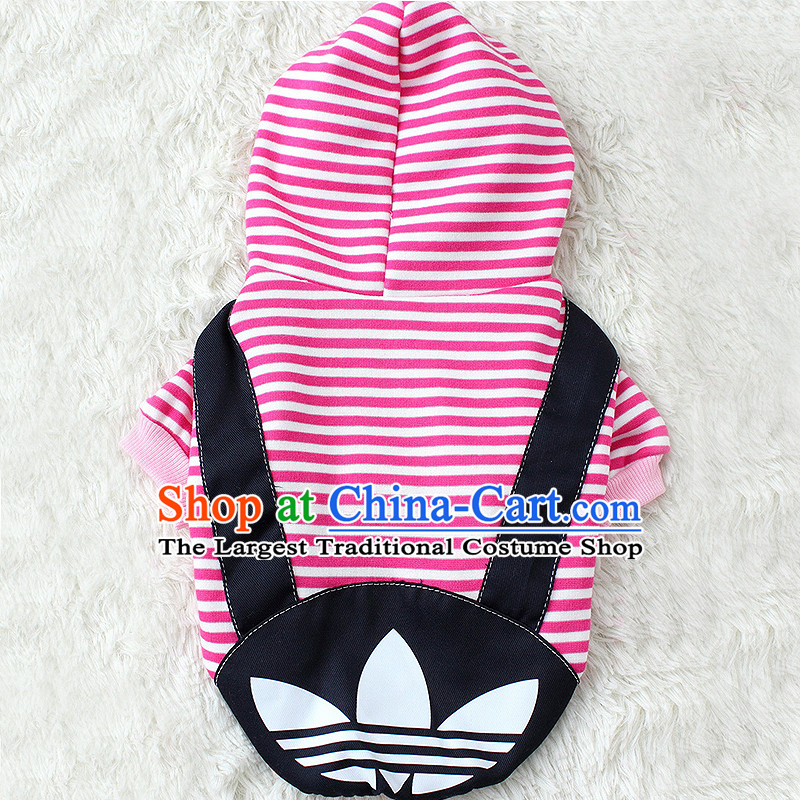 Dog clothes pet dog autumn and winter clothing chihuahuas than Xiong Hiromi vip pets clothing four feet, Yi clover strap _ Pink L chest 44cm back long 30cm _7_10 catties_