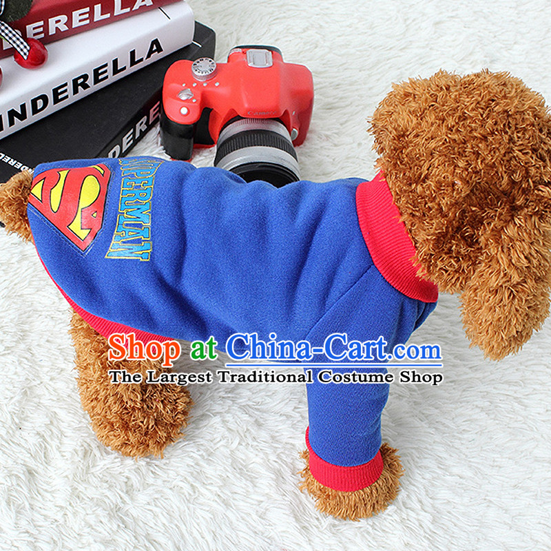 Dog clothes pet dog autumn and winter clothing chihuahuas than Xiong Hiromi vip pets clothing four feet, Yi Superman pattern L chest 44cm back long 30cm _7_10 catties_