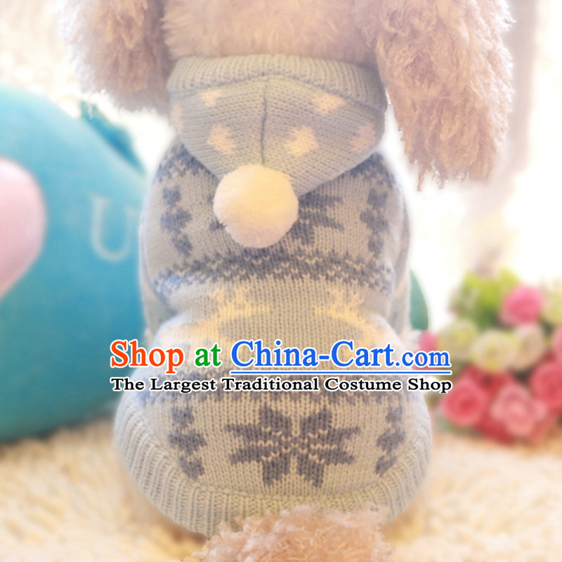 The National Package Mail dog clothes pet chihuahuas tedu than Xiong pink VIP clothes Fall_Winter Collections puppies ultra_small sweater blue sweater XL about suitable for 10_15 catty