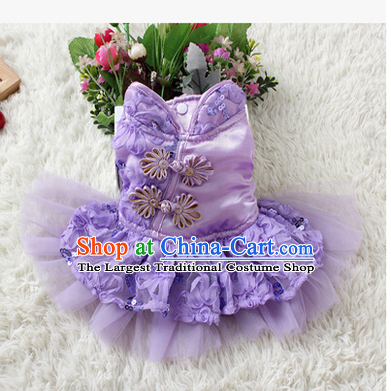 National Postal pet dogs package toys tedu than Xiong VIP chihuahuas clothes Fall/Winter Collections thick New Year Tang dynasty skirt pink XL code after 45 chest is 35, the darling of the , , , shopping on the Internet