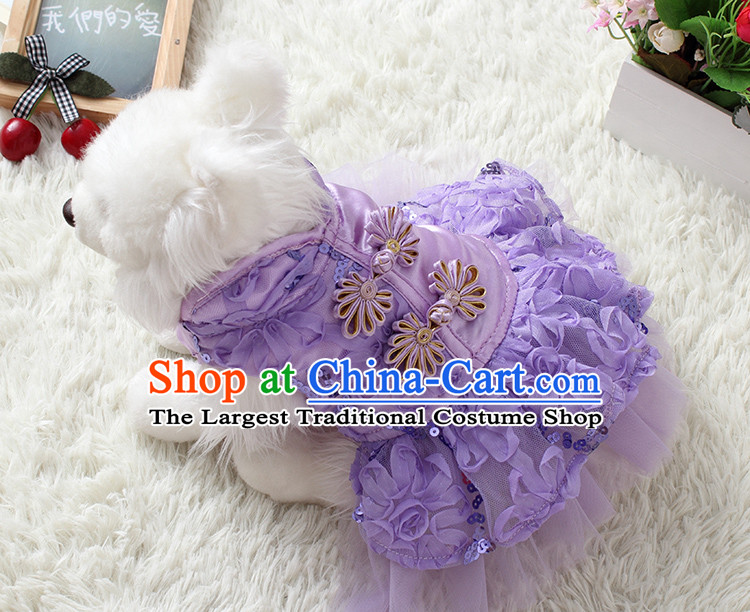 National Postal pet dogs package toys tedu than Xiong VIP chihuahuas clothes Fall/Winter Collections thick New Year Tang dynasty skirt purple M code chest after 35 25 pictures, price bandicoot, brand platters! The elections are supplied in the national character of distribution, so action, buy now enjoy more preferential! As soon as possible.