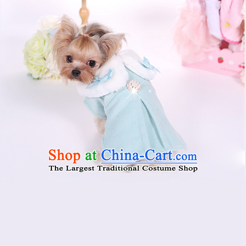 Winter clothing thick, dog costume gorgeous lady pets woolen coats dog costume MK15B25? SKYBLUE L