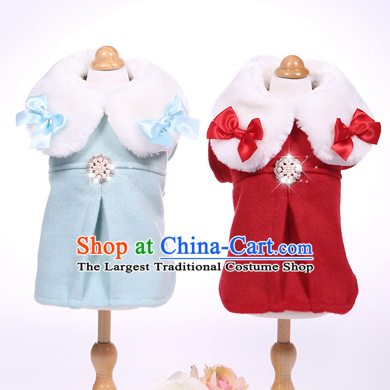 Winter clothing thick, dog costume gorgeous lady pets woolen coats dog costume MK15B25? SKYBLUE L, other shopping on the Internet has been pressed.