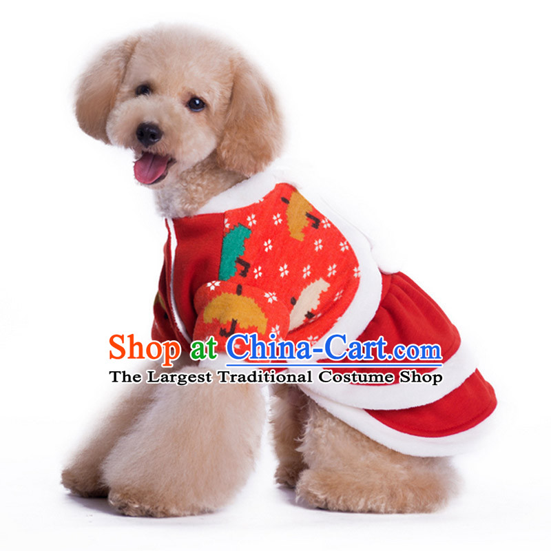 All metered parking spaces along with pet dogs Addis Ababa clothes autumn and winter clothing supplies tedu gross costumes of the Christmas and New Year dog small dogs in large dogs gift red XL