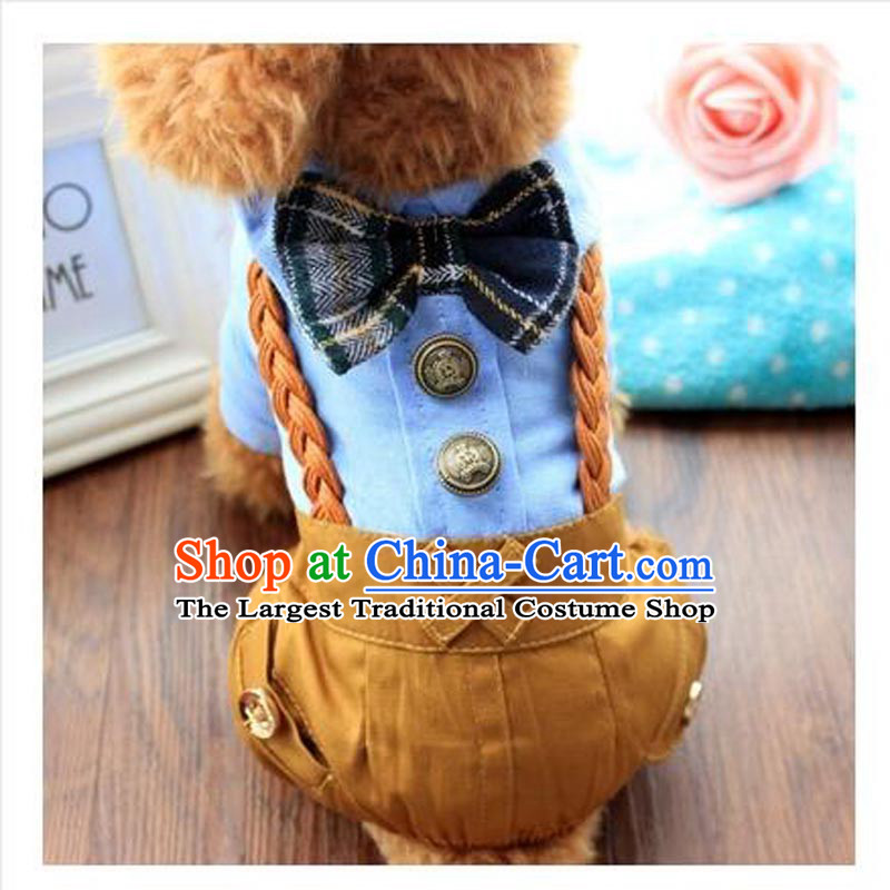 Pets in the autumn clothes clothing four feet, Yi dog puppies chihuahuas than Xiong VIP tedu clothes England Blue M 25 chest around 922.747 suitable for 4 35