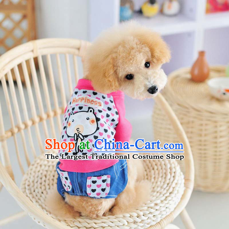 The Dog Tien kitten alike clothes tedu pets in the autumn and winter clothing supplies apparel c.o.d. dog Hiromi than four_legged clothes Xiong vip pink love doll m