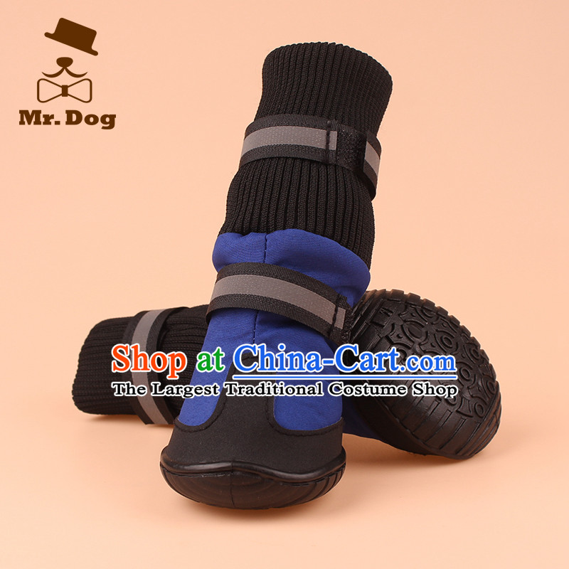 Mr.dog autumn and winter of medium_sized dogs large dogs gross Samoa and dog shoes large dog_long_barrel shoe wear blue M