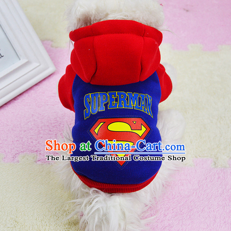 Some raise their heads in fall and winter wonderland of Pets Clothes Campaign pet clothes sweater small dog clothes tedu VIP than Xiong puppies Hiromi thick Fall_Winter Collections of the Superman blue S