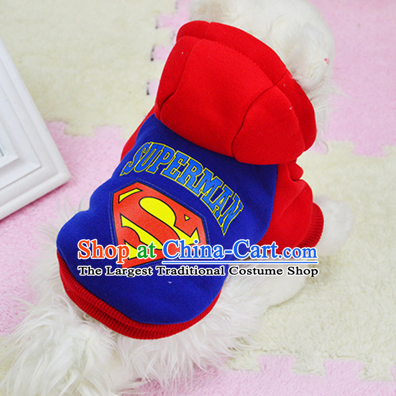 Some raise their heads in fall and winter wonderland of Pets Clothes Campaign pet clothes sweater small dog clothes tedu VIP than Xiong puppies Hiromi thick Fall/Winter Collections of the Superman comic park-goers, blue , , , shopping on the Internet