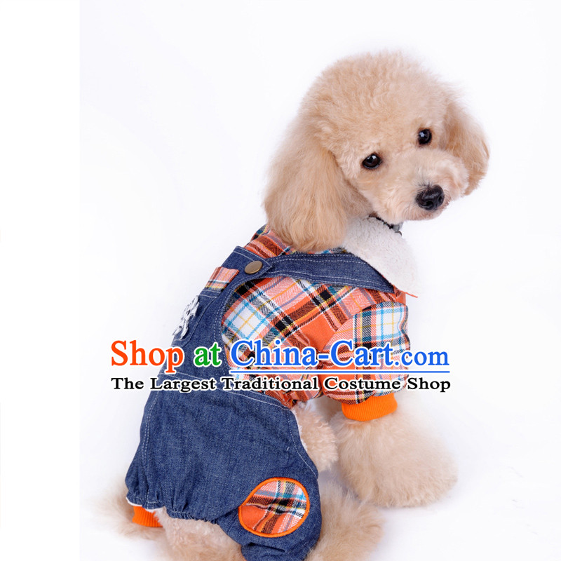Pets allowed for autumn and winter clothing_replace dog clothing_small dog clothes tedu VIP than Xiong puppies Hiromi autumn and winter Load Color random cowboy strap orange XXL