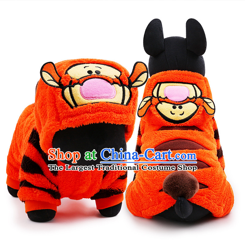 Pet dog warm winter clothing tedu than Xiong Hiromi dog costume orange_tigers morph replacing pet supplies XXSTOXL_