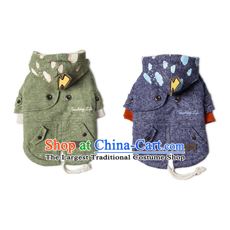 Pet dog costume autumn and winter clothing it thick with cap body Yi Tae Duby Xiong VIP Hiromi short jacket, blue L, Blue Lai , , , shopping on the Internet