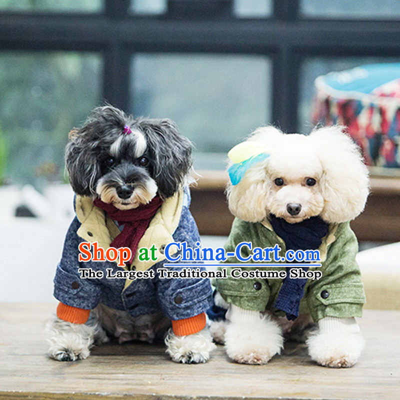 Pet dog costume autumn and winter clothing it thick with cap body Yi Tae Duby Xiong VIP Hiromi short jacket, blue L, Blue Lai , , , shopping on the Internet