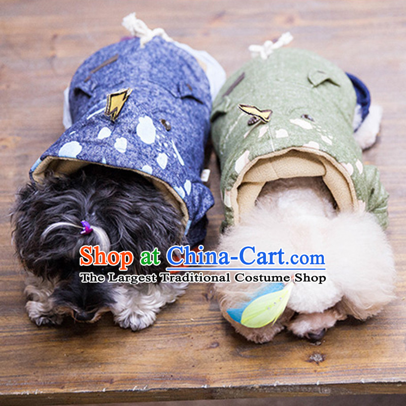 Pet dog costume autumn and winter clothing it thick with cap body Yi Tae Duby Xiong VIP Hiromi short jacket, blue L, Blue Lai , , , shopping on the Internet