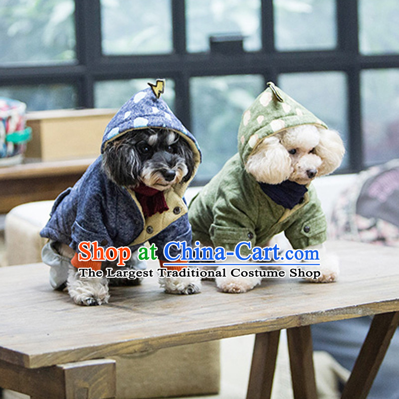 Pet dog costume autumn and winter clothing it thick with cap body Yi Tae Duby Xiong VIP Hiromi short jacket, blue L, Blue Lai , , , shopping on the Internet